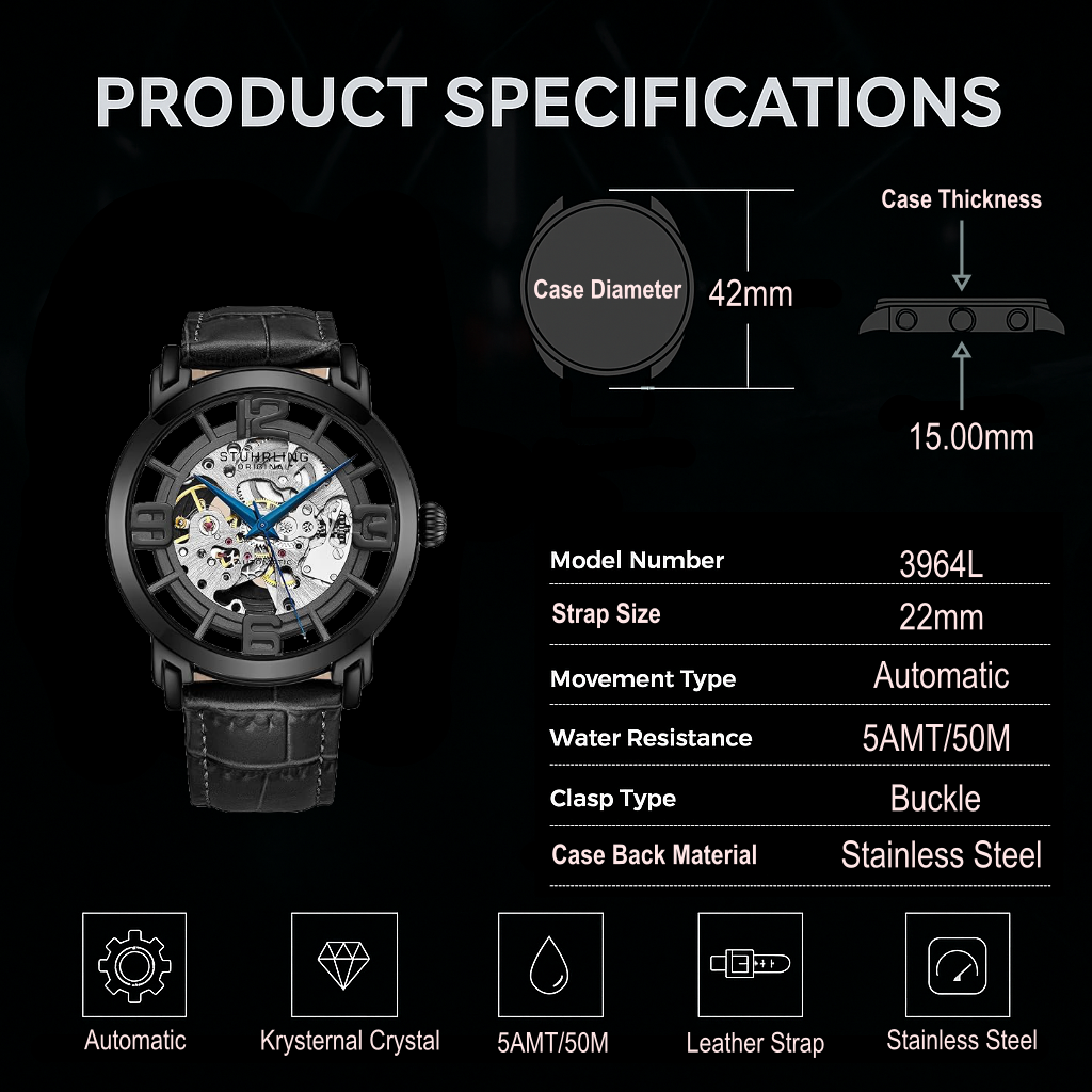 Stührling Winchester 3964L Automatic 42mm Skeleton