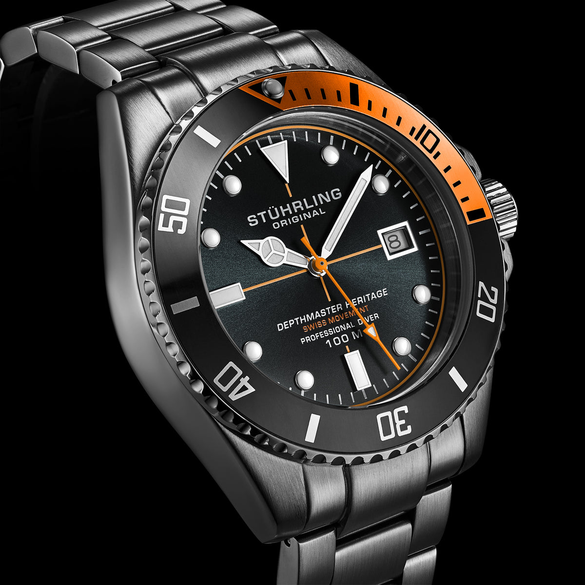 Stührling Depthmaster Heritage 4058 Swiss Quartz 42mm