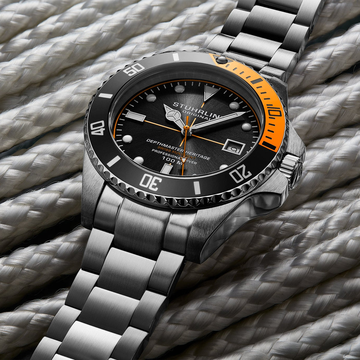 Stührling Depthmaster Heritage 4058 Swiss Quartz 42mm