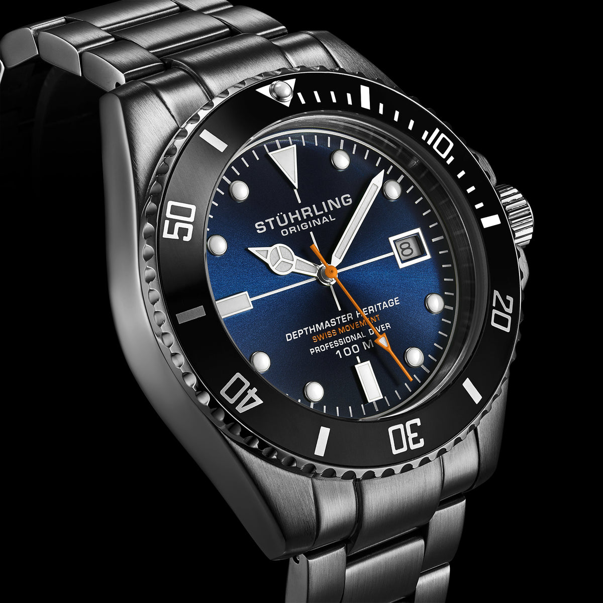 Stührling Depthmaster Heritage 4058 Swiss Quartz 42mm