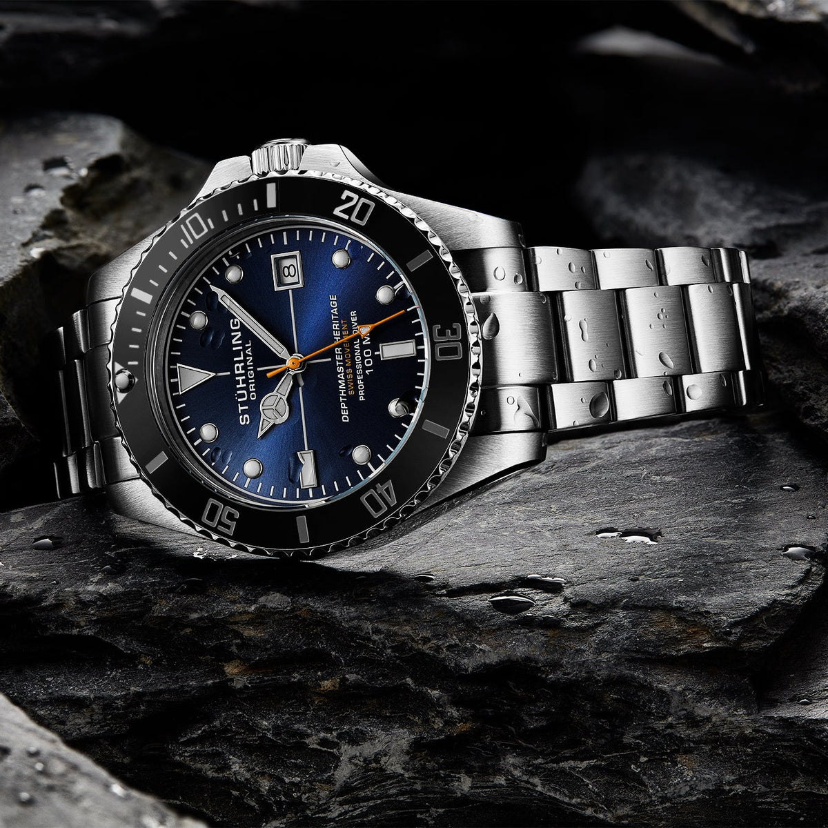 Stührling Depthmaster Heritage 4058 Swiss Quartz 42mm