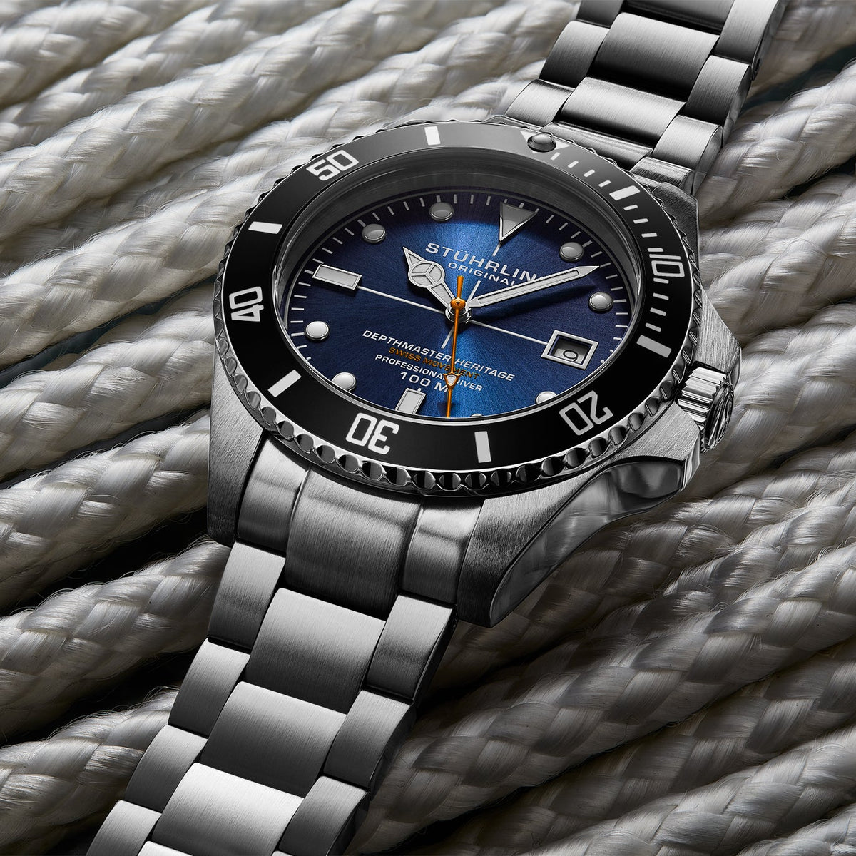 Stührling Depthmaster Heritage 4058 Swiss Quartz 42mm