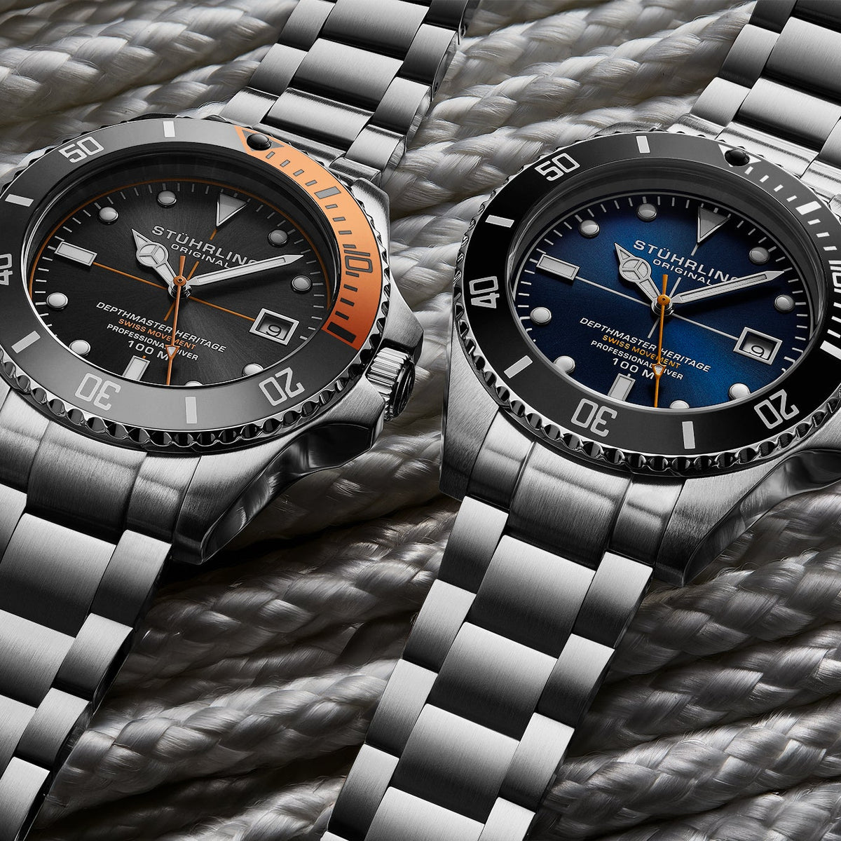 Stührling Depthmaster Heritage 4058 Swiss Quartz 42mm