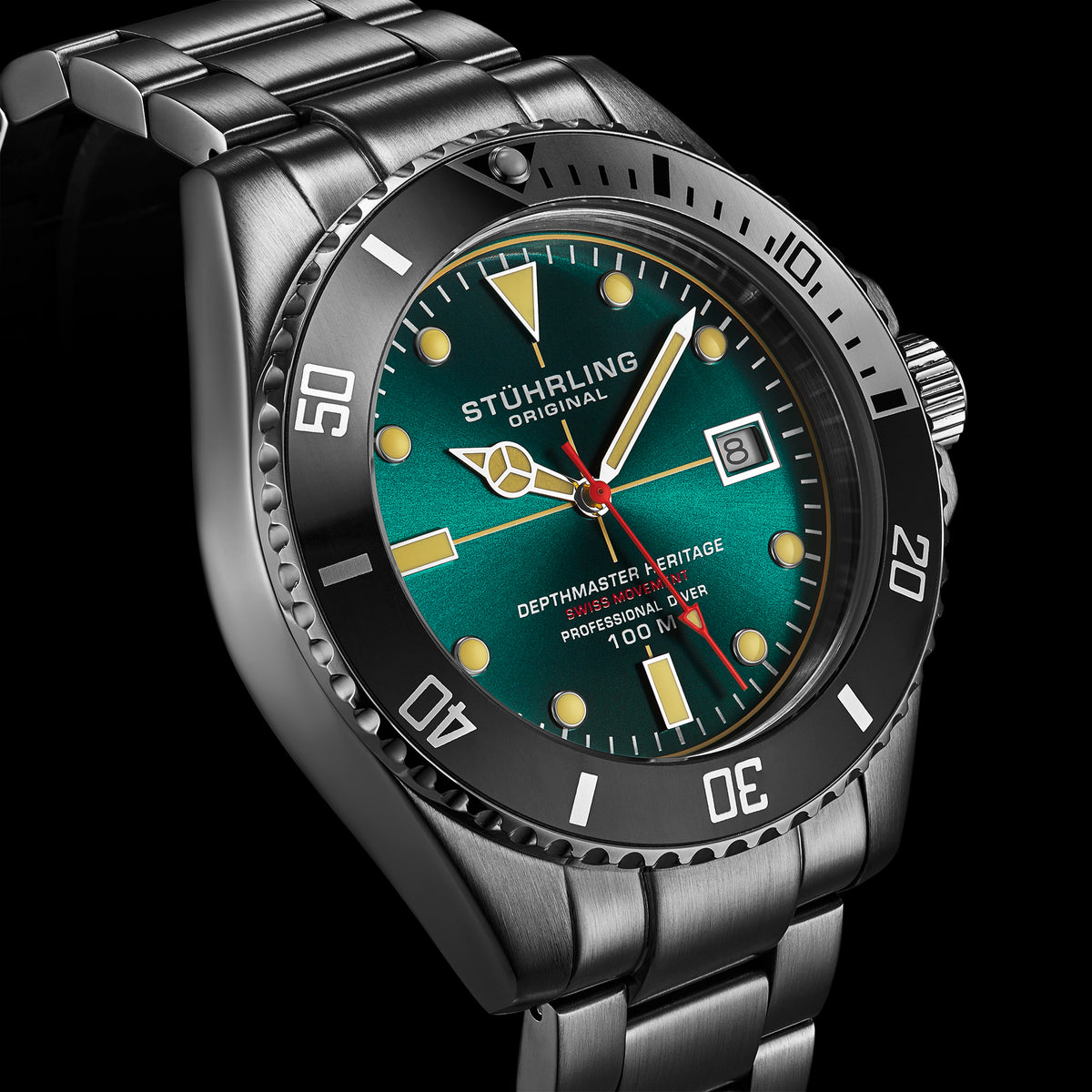 Stührling Depthmaster Heritage 4058 Swiss Quartz 42mm