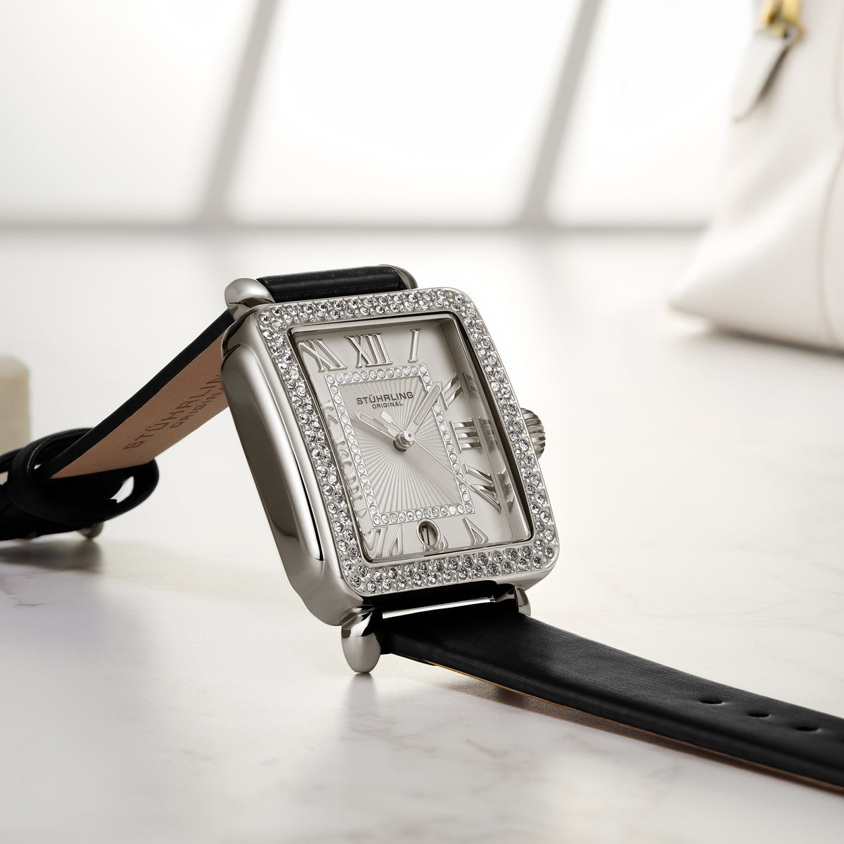 Stührling VivreLuxe 4060L 34mm Rectangle Ladies Quartz Fashion Watch