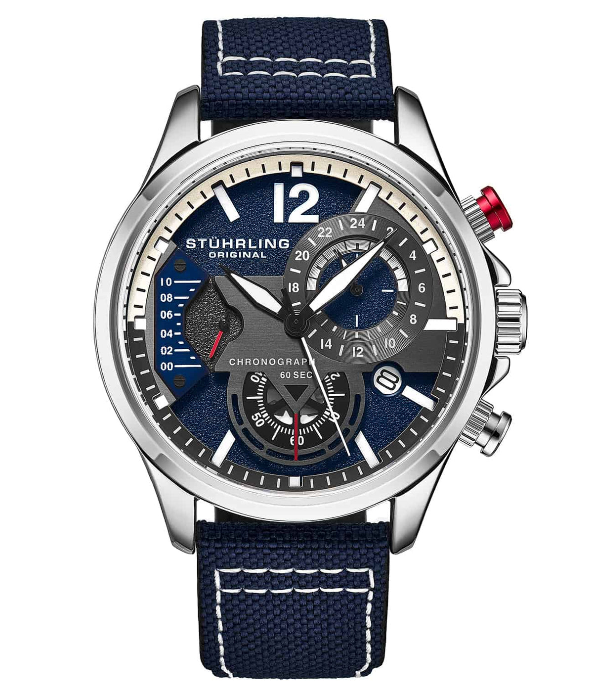 Blue Dial / Silver Case / Blue Leather Strap Silver Tang Buckle