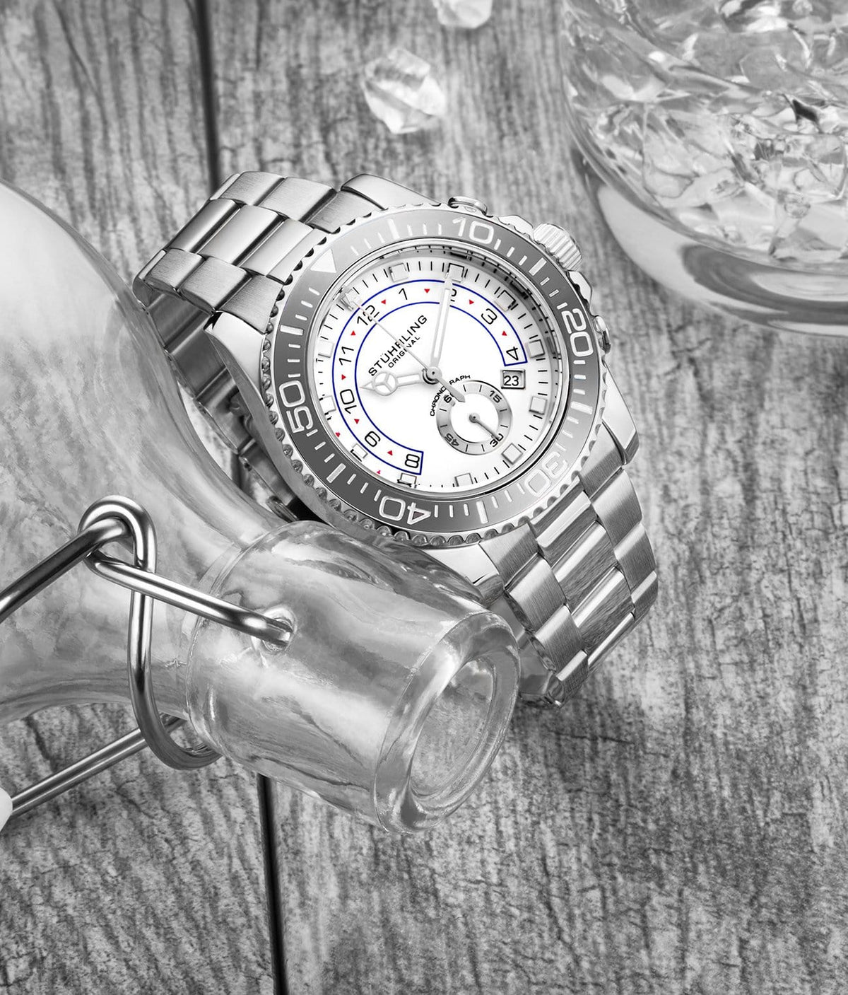 Brigadier Quartz Chronograph 42mm Diver With Stainless Steel Deployant Buckle