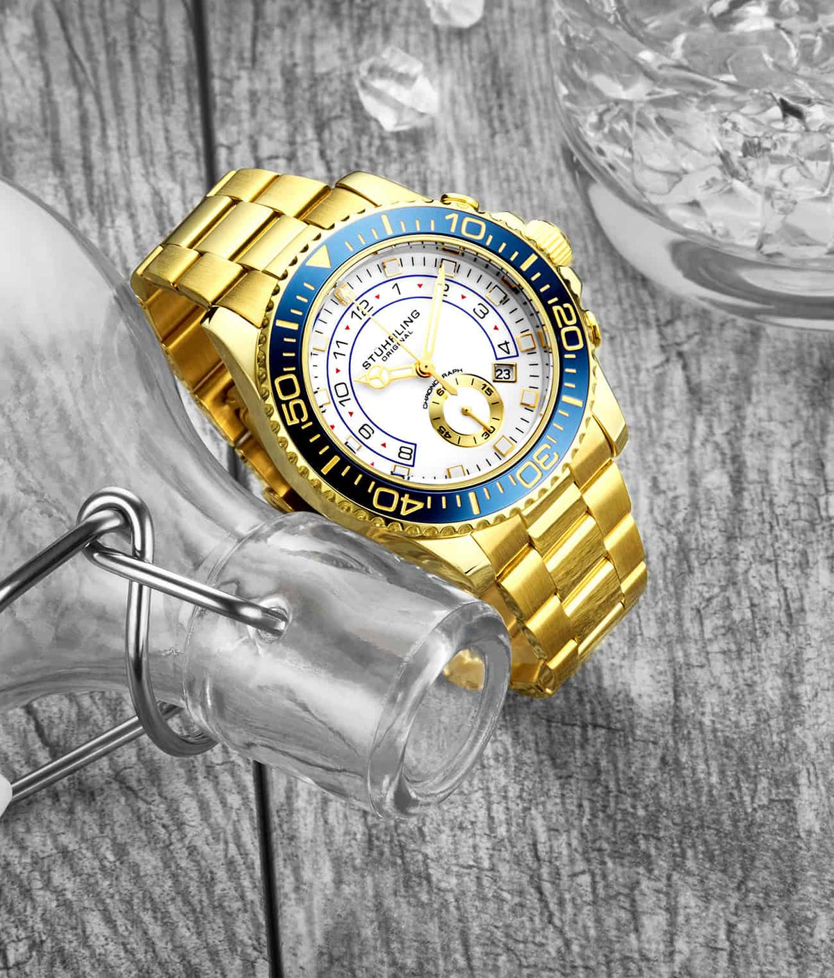 Brigadier Quartz Chronograph 42mm Diver With Stainless Steel Deployant Buckle