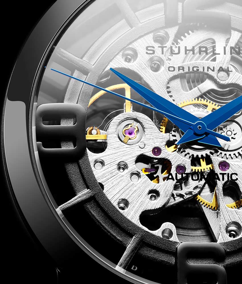 Black Dial / Black Case / Black Leather Strap Black PVD Tang Buckle