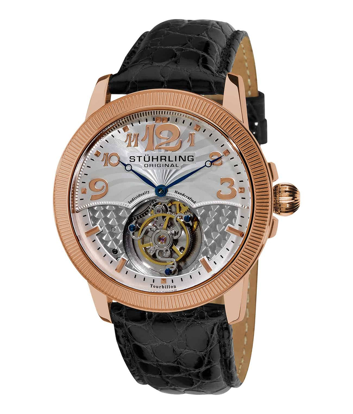 Silver Dial / Rose Case / Black Band