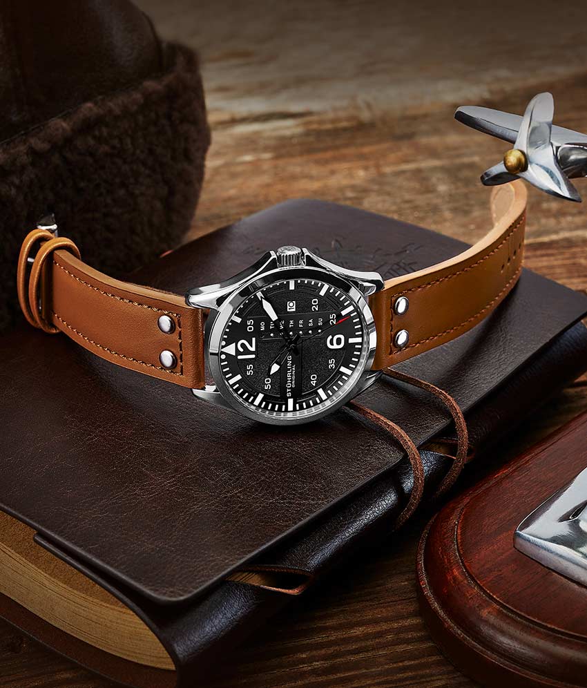 Black Dial / Silver Case / Tan Band