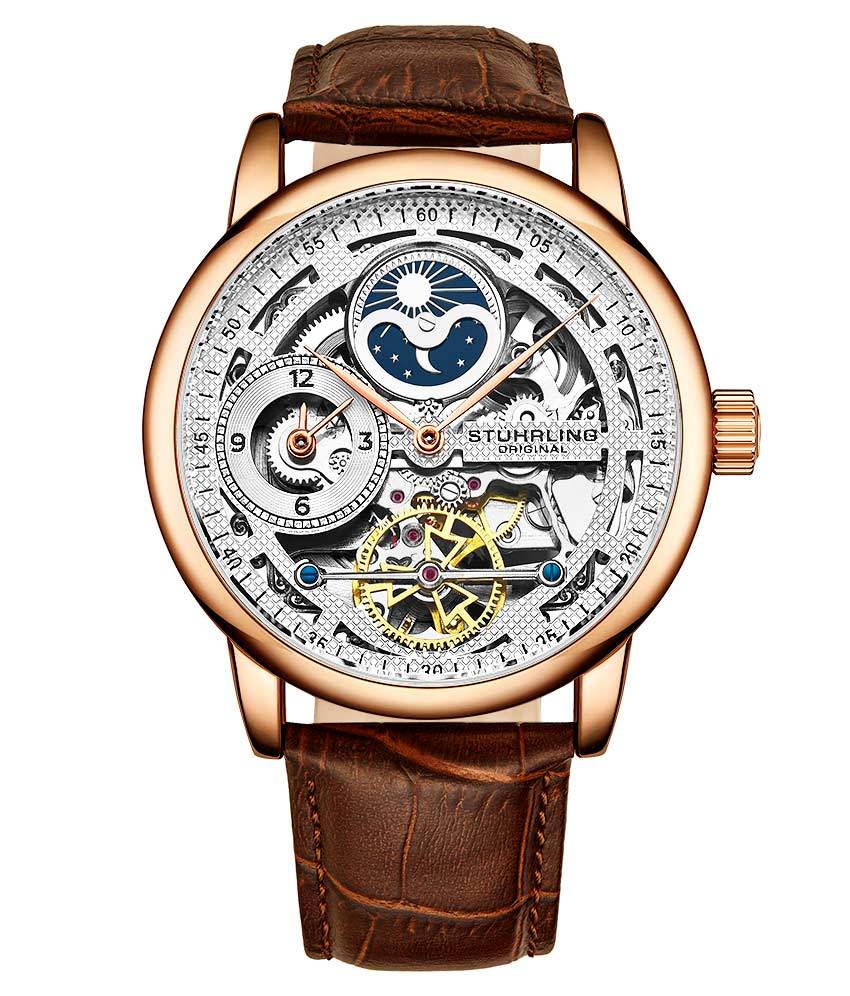 Silver Dial / Rose Case / Brown Band