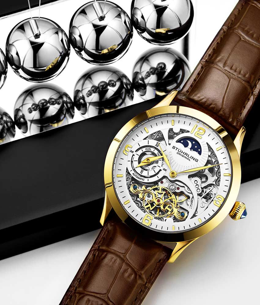 White Dial / Gold Case / Brown Band