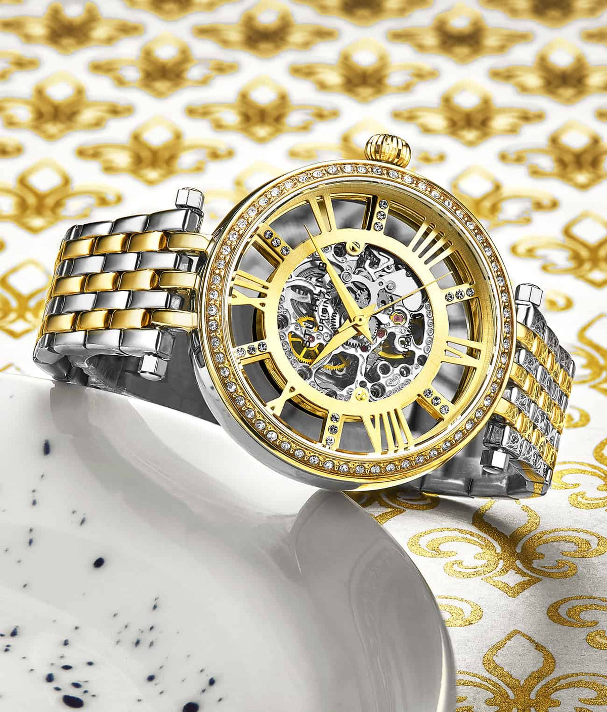 Stunning Gold Combo Skeletons Duo with Signature Pen and Stud Earring