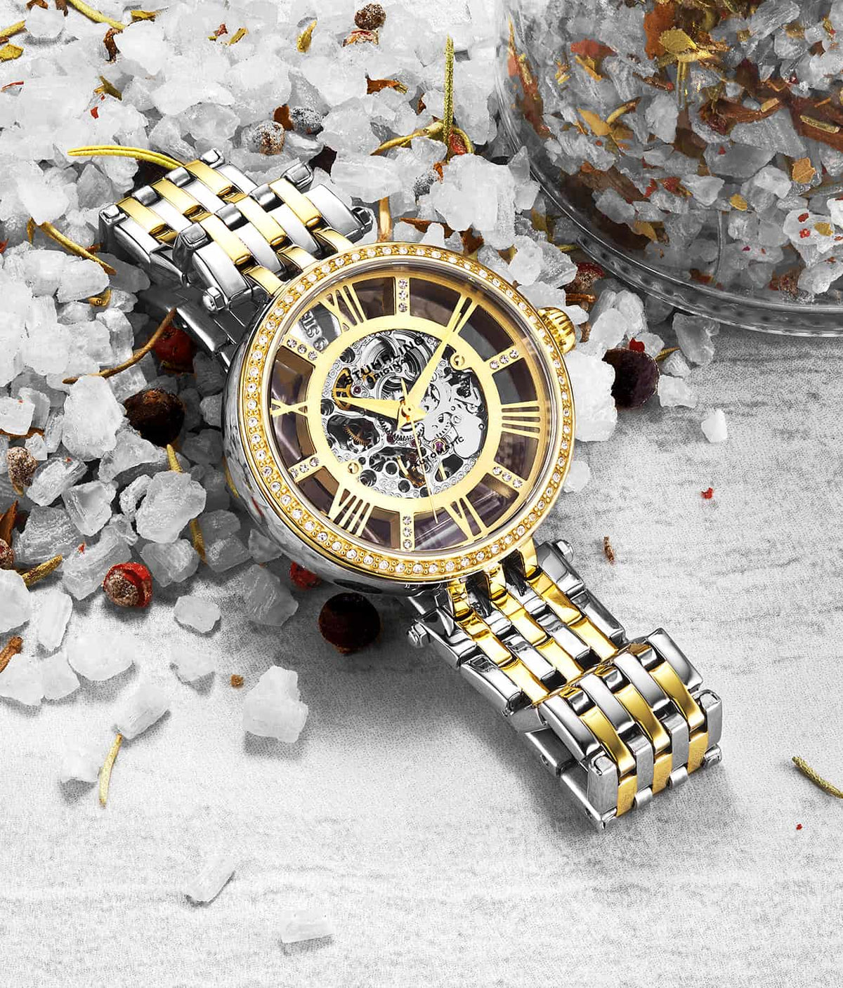 Gold Dial / Silver Case / Silver Band