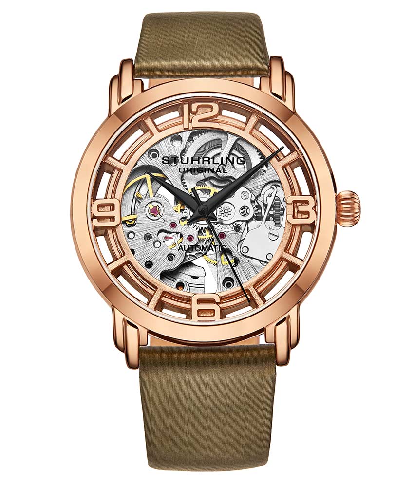 Silver Dial / Rose Case / Brown Band