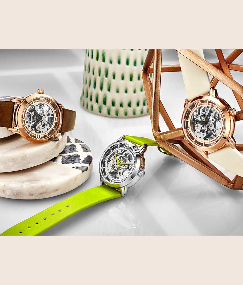 Silver Dial / Rose Case / Brown Band