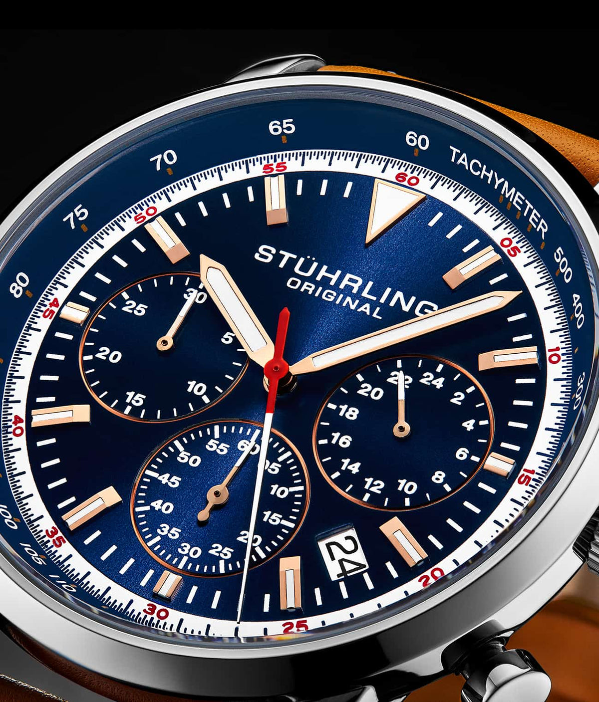Blue Dial / Silver Case / Tan Band