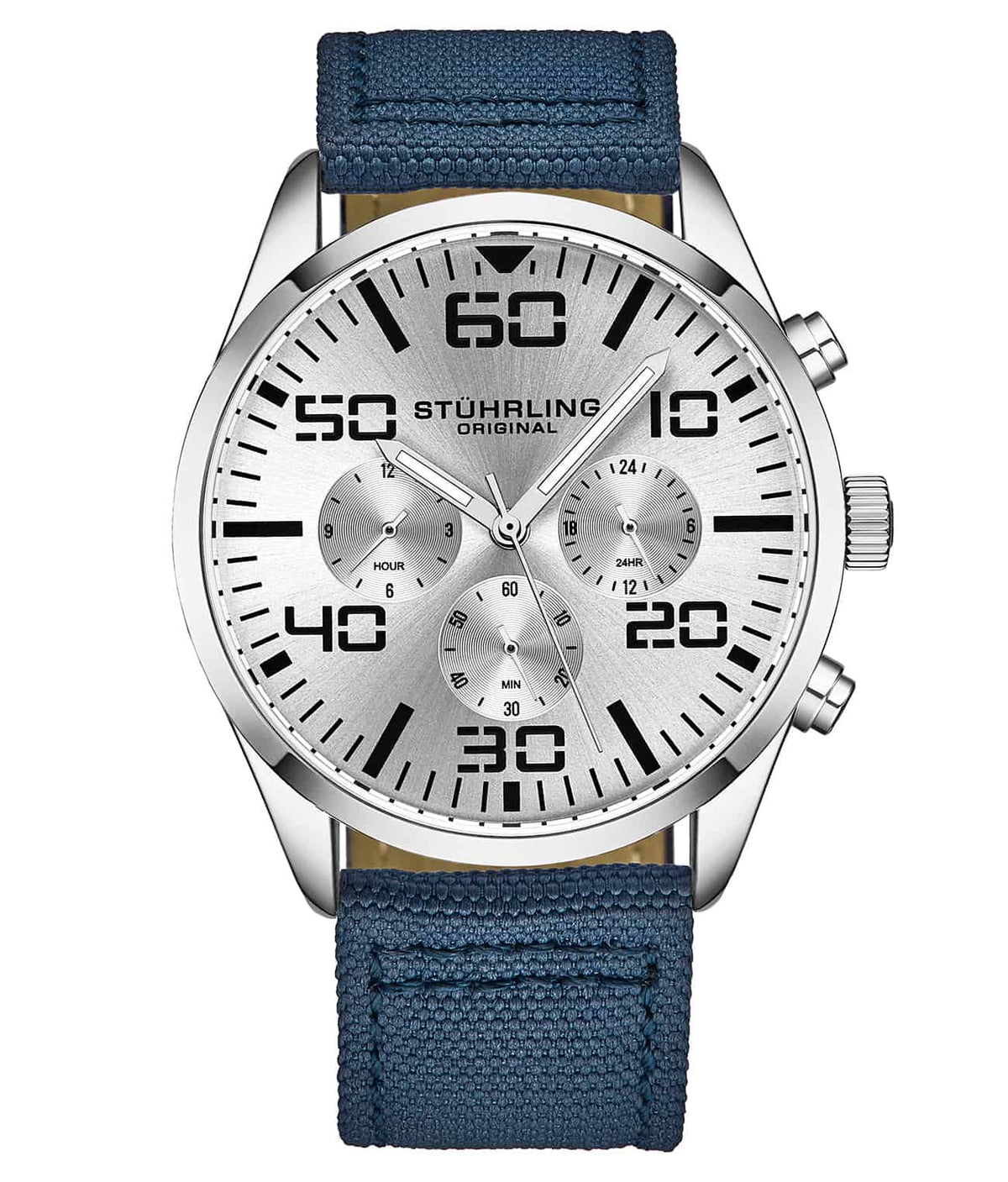 Silver Dial / Silver Case / Blue Band