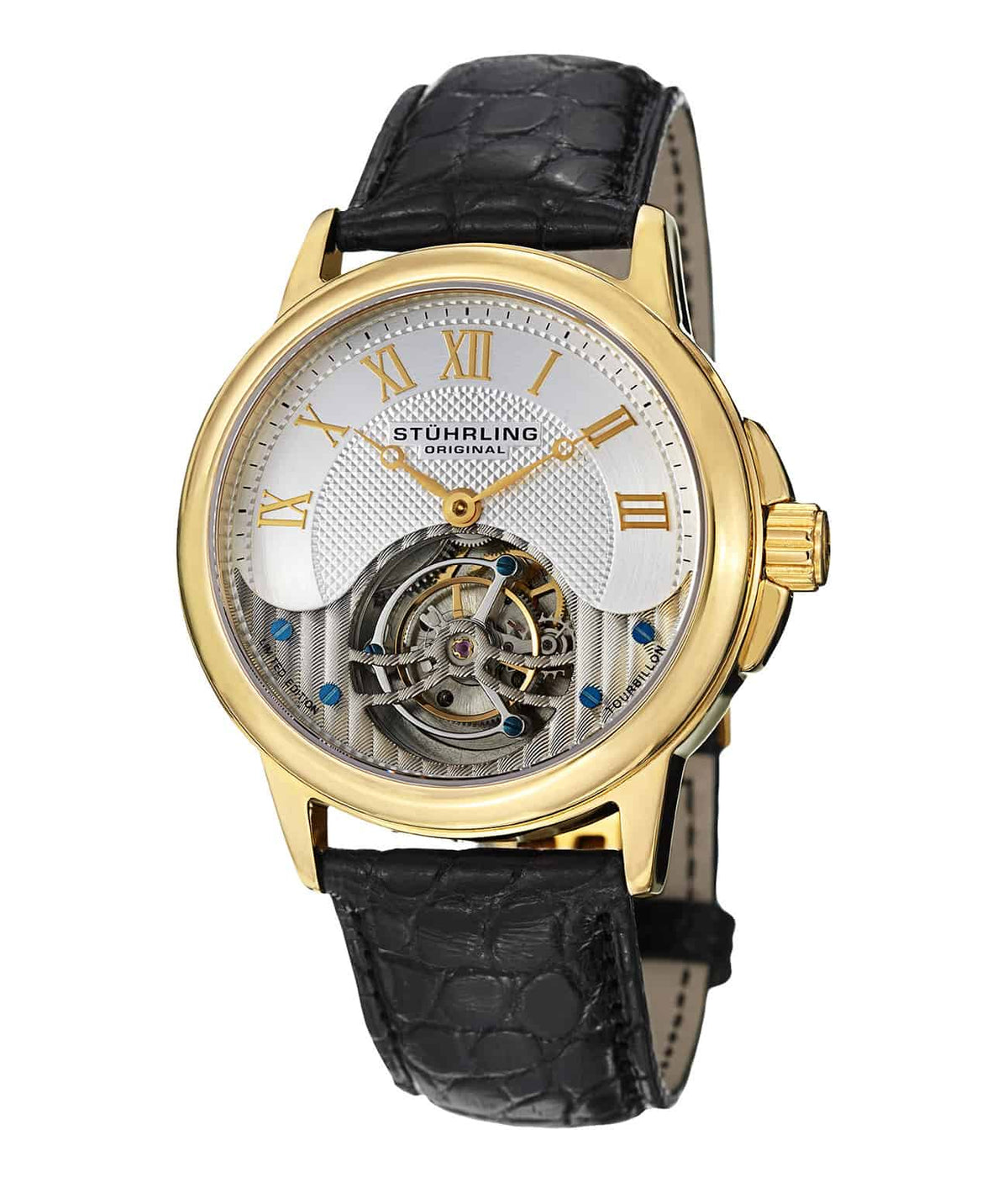 Silver Dial / Gold Case / Black Band
