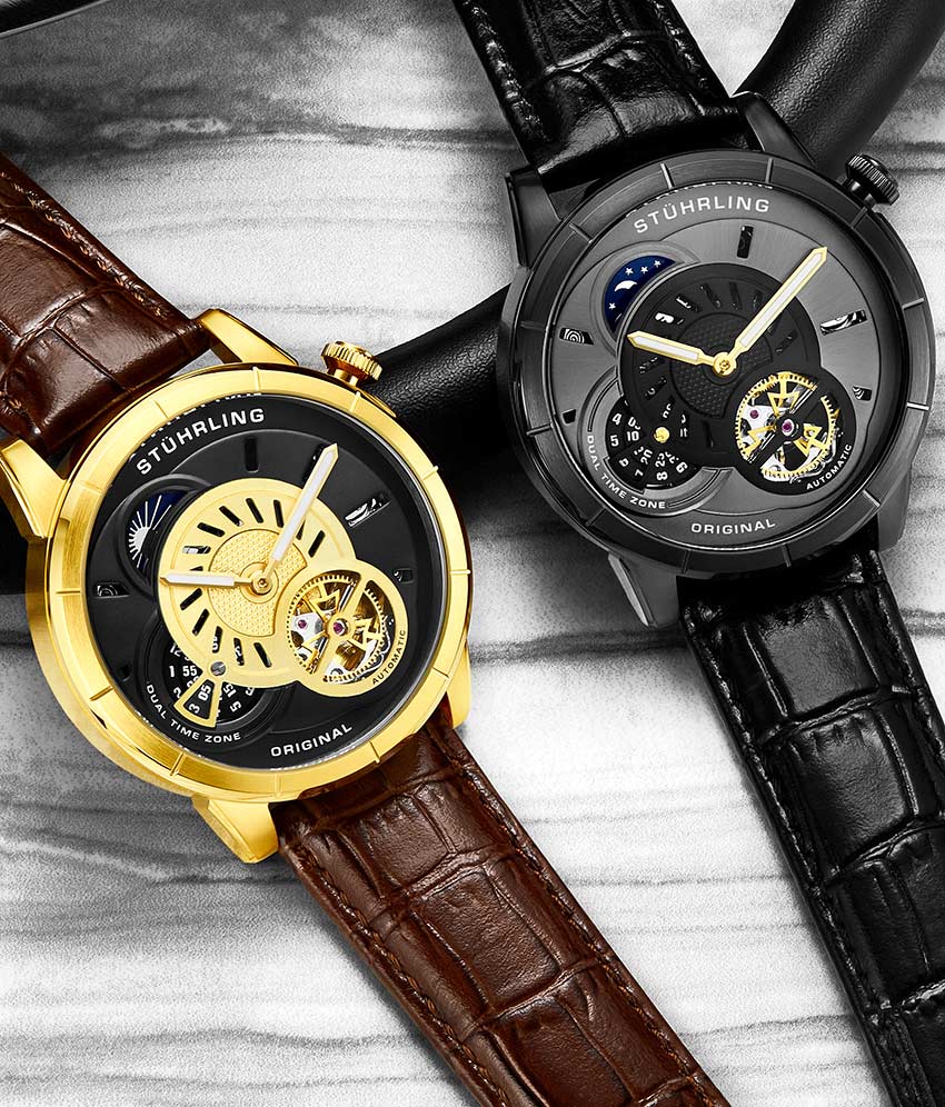 Black Dial / Black Case / Black Leather Strap Tang Buckle