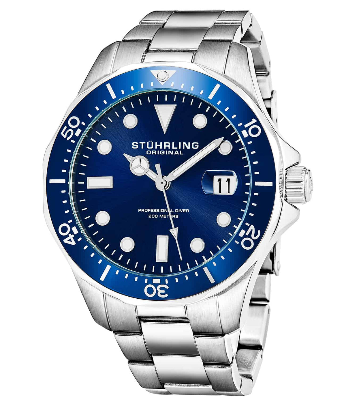 Blue Dial / Silver Case / Silver Stainless Steel Bracelet Deployant Buckle