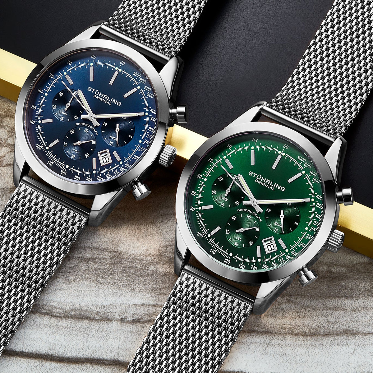 Stührling Preston 3975 Quartz 44mm Chronograph