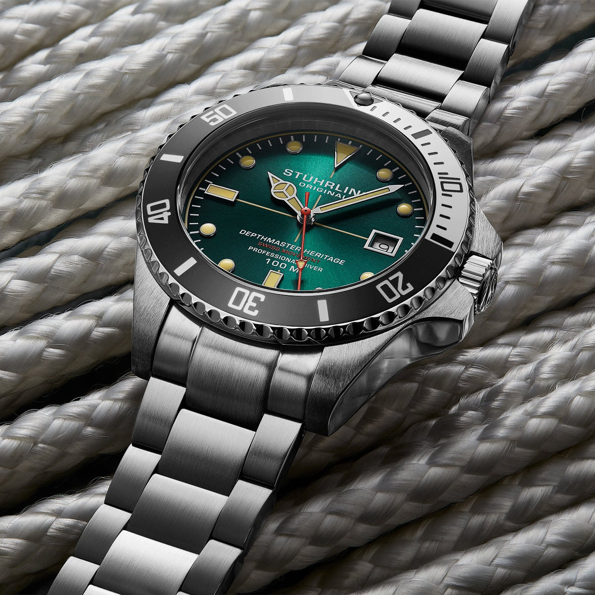 Stührling Depthmaster Heritage 4058 Swiss Quartz 42mm