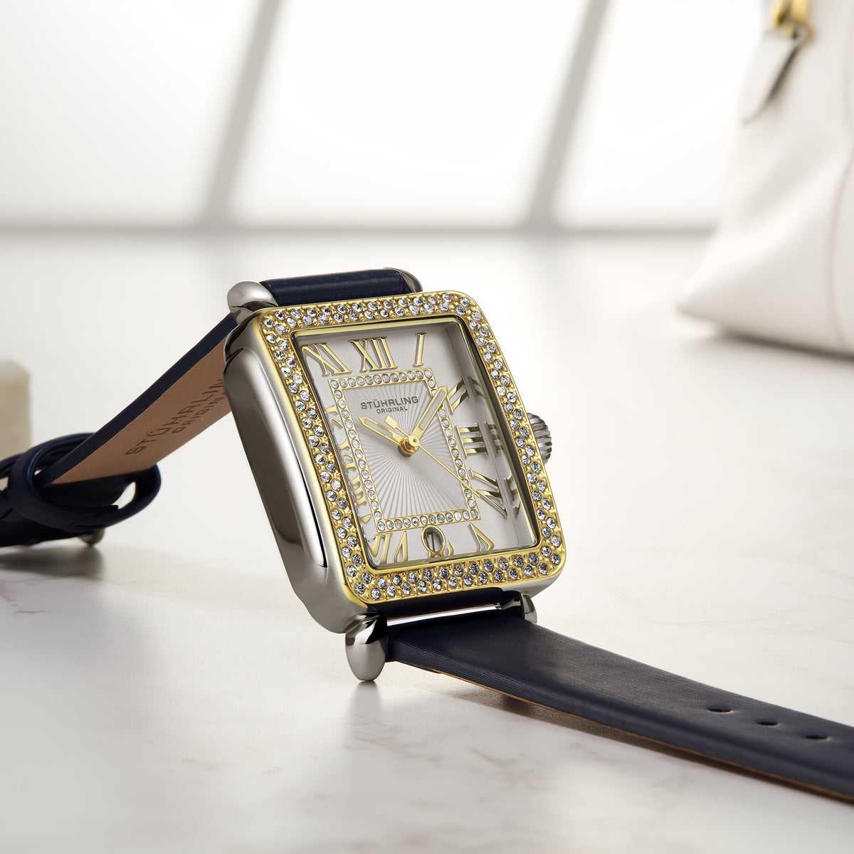 Stührling VivreLuxe 4060L 34mm Rectangle Ladies Quartz Fashion Watch