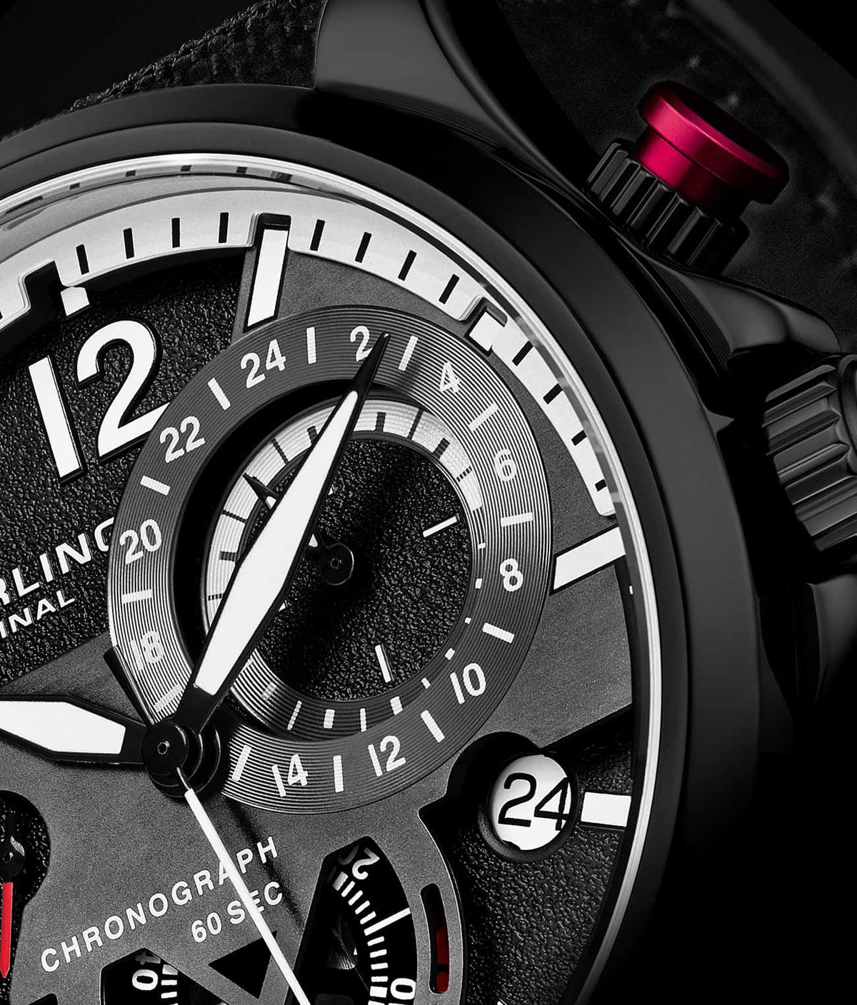 Black Dial / Black Case / Black Leather Strap Black Tang Buckle