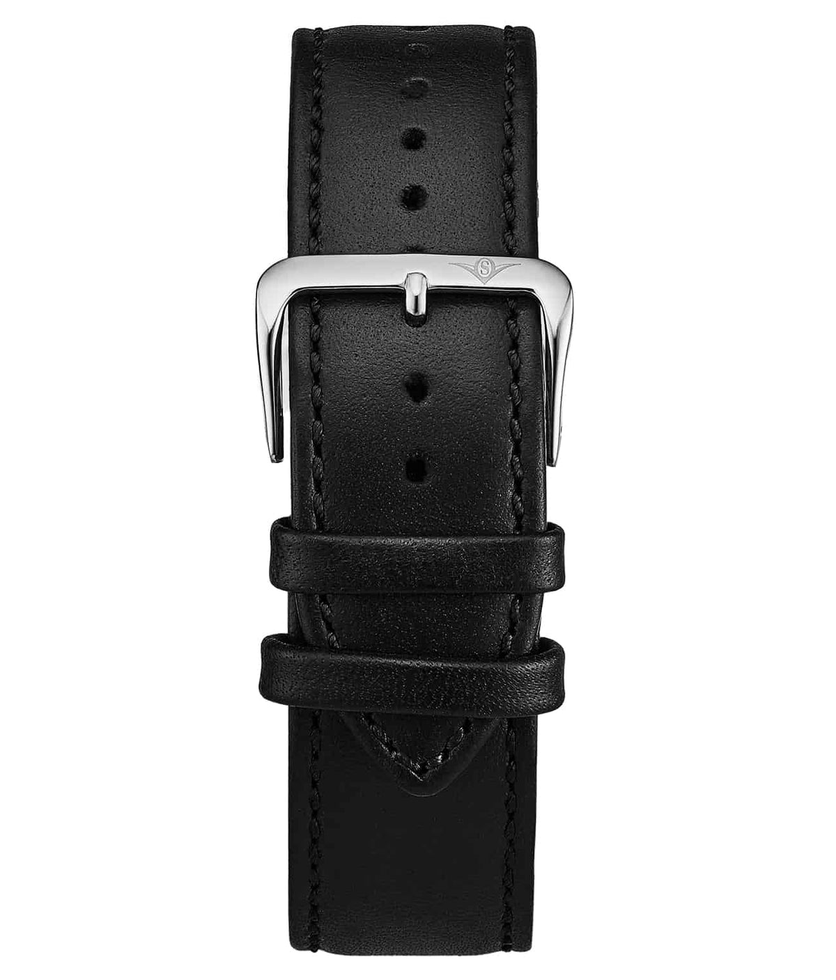 Alligator Embossed Black Leather 20mm Strap