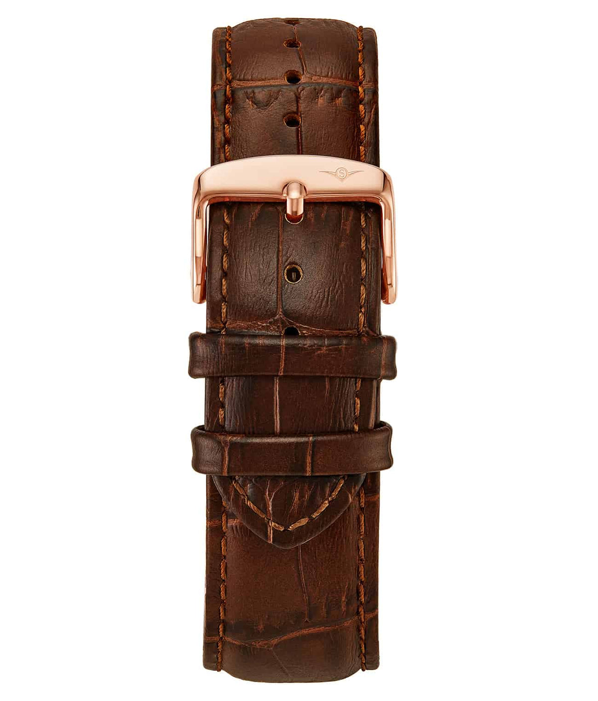 Alligator Embossed Brown Leather 22mm Strap