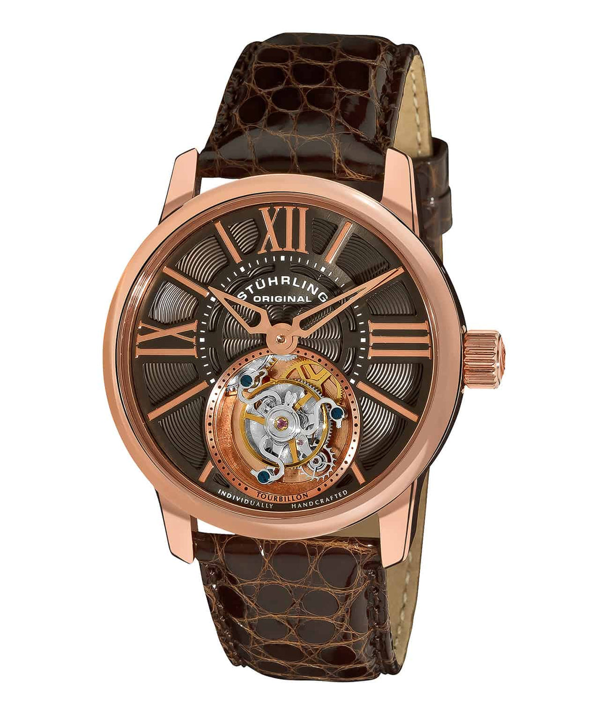 Grey Dial / Rose Case / Brown Band