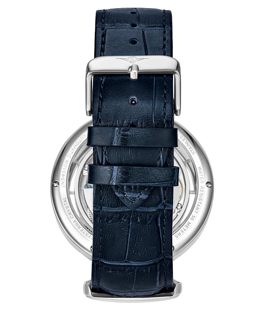 Silver Dial / Silver Case / Blue Band