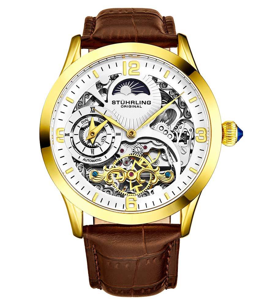 White Dial / Gold Case / Brown Band