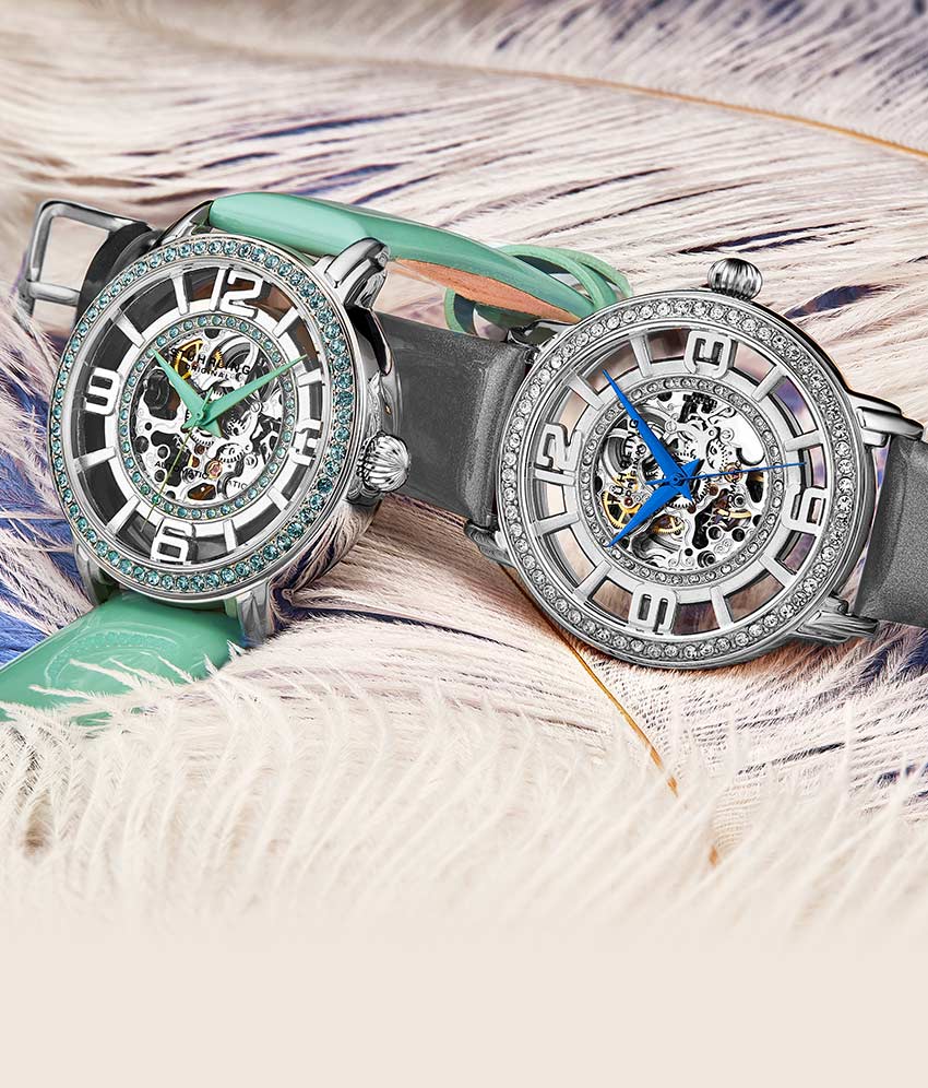 Winchester 3941.1 Automatic 38mm Skeleton with Sofia Frosted Bangle, Lily Polished Bangle and Studs