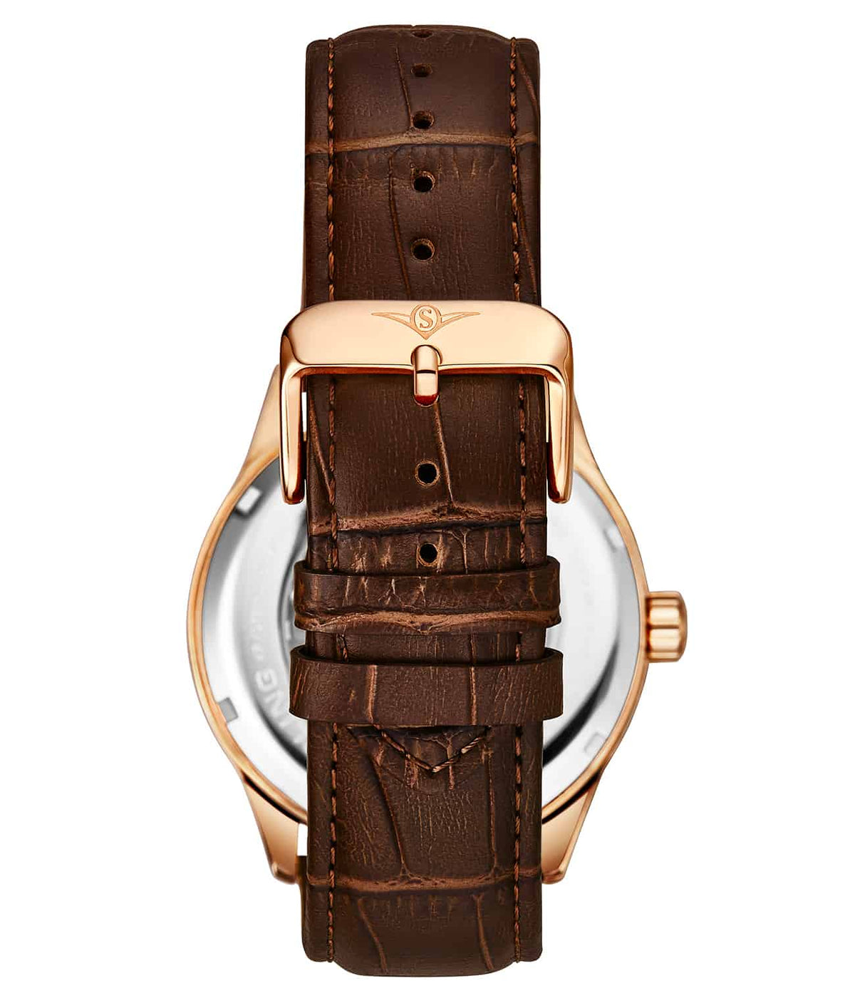White Dial / Rose Case / Brown Band