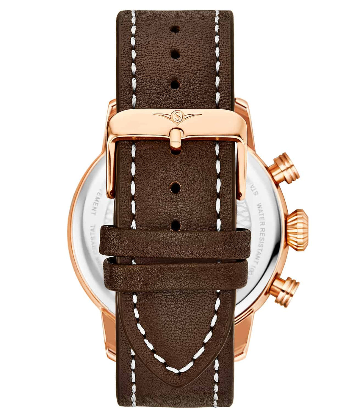 Blue Dial / Rose Case / Brown Band