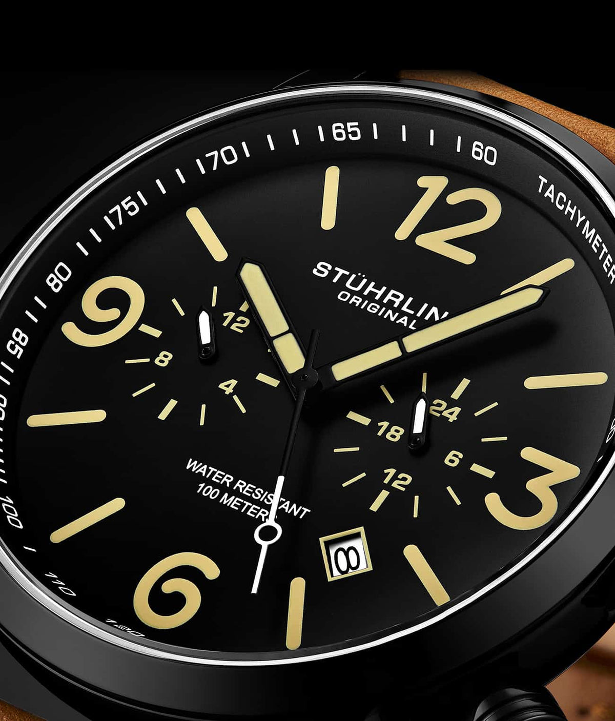 Black Dial / Black Case / Tan Band