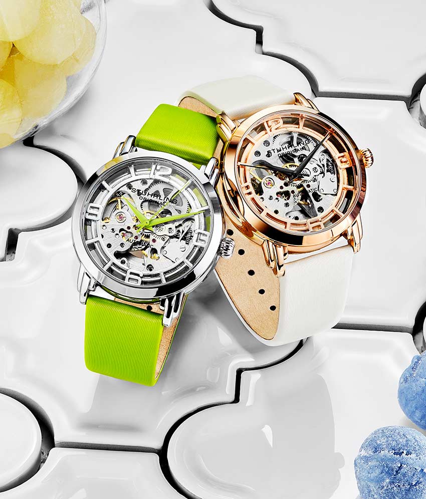 Silver Dial / Rose Case / White Band