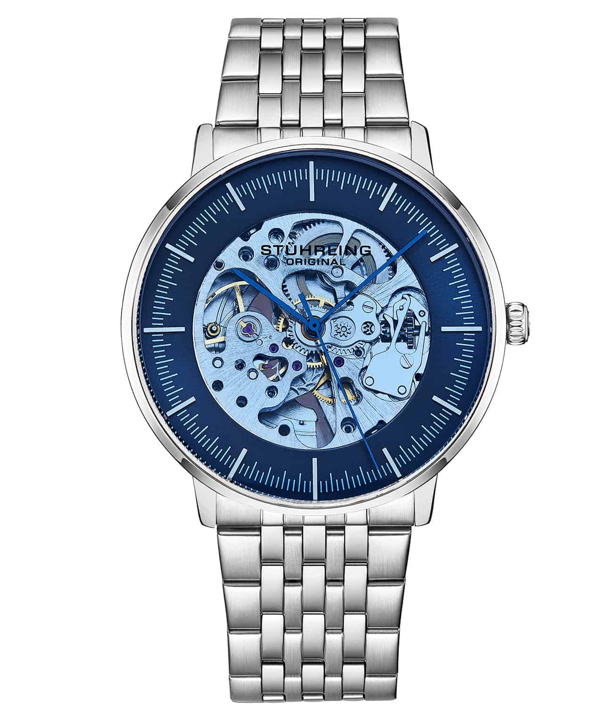 Blue Dial / Silver Case / Silver Stainless Steel Bracelet Silver Deployant Buckle