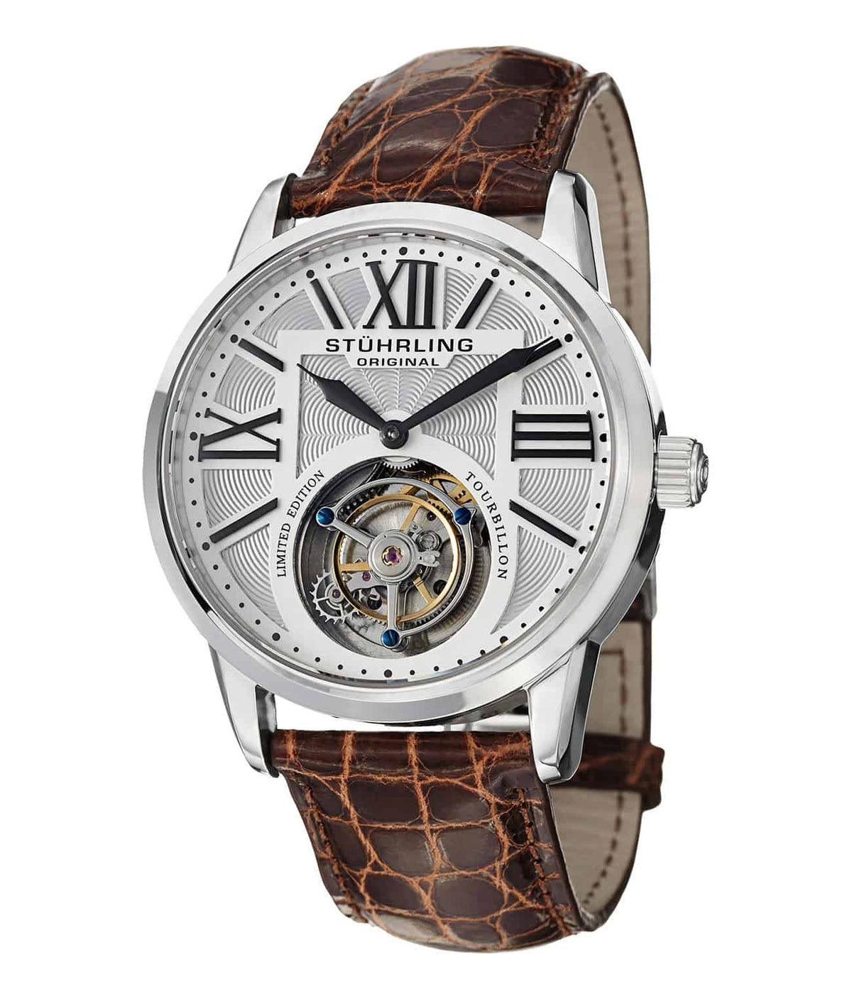 White Dial / Silver Case / Brown Band