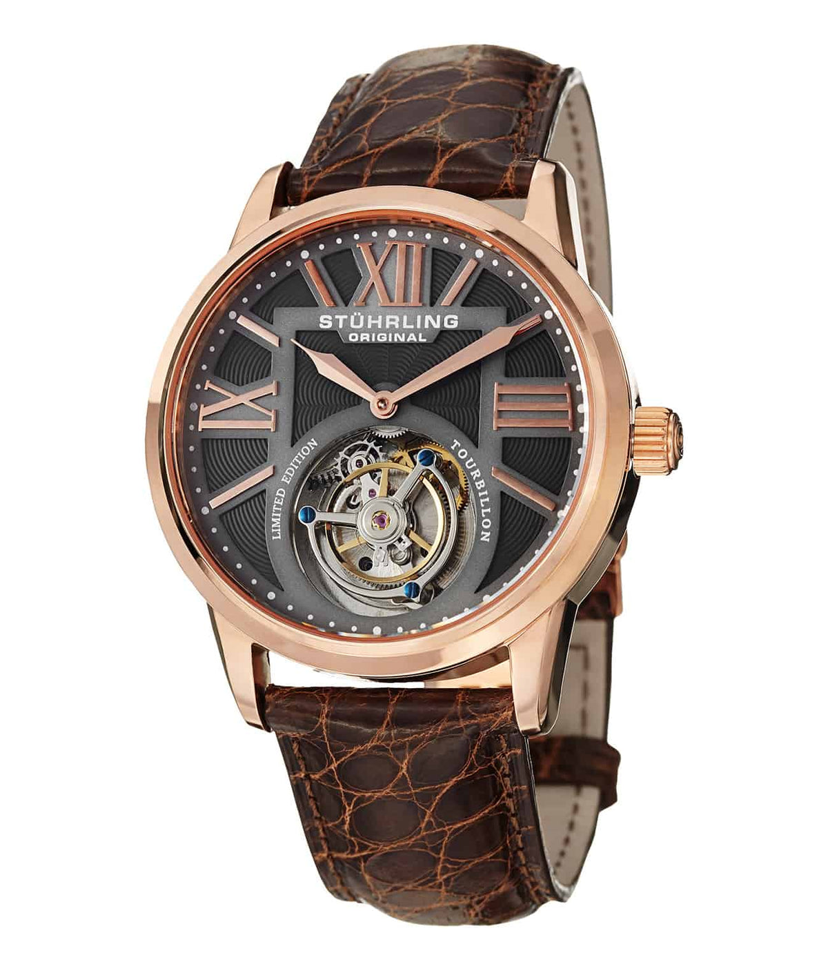 Grey Dial / Rose Case / Brown Band