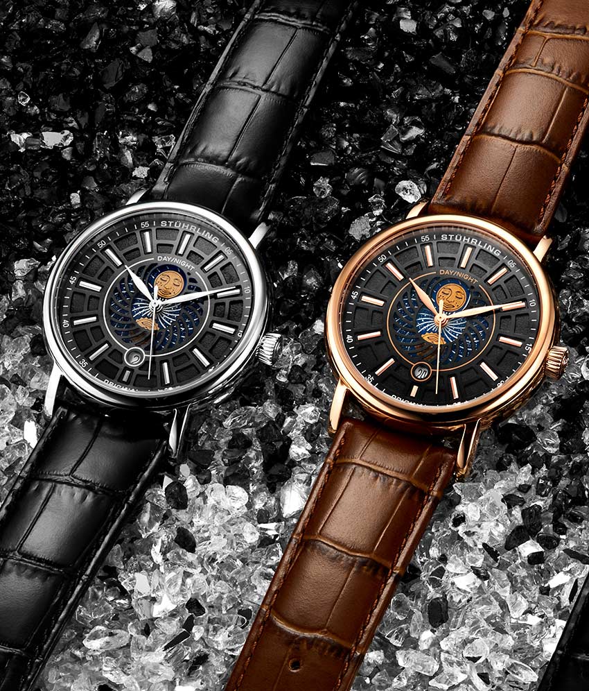 Black Dial / Rose Case / Brown Band