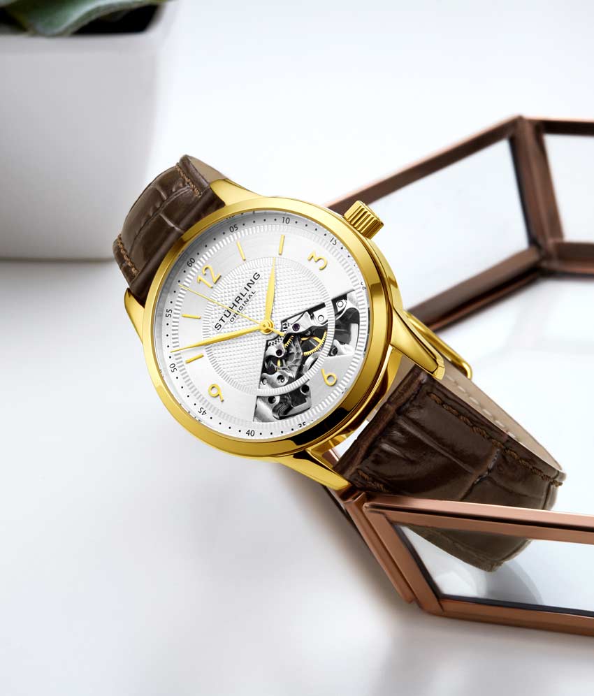 Silver Dial / Gold Case / Brown Band