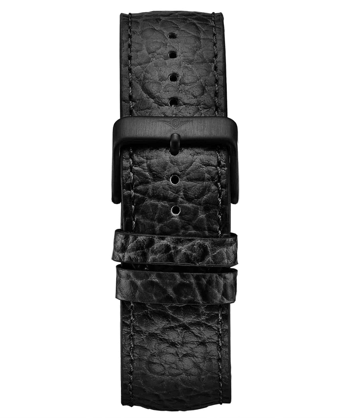 Alligator Embossed Black Leather 24mm Strap