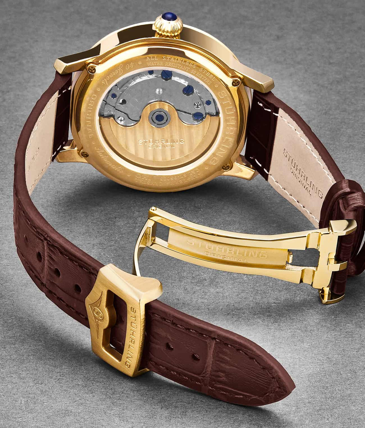 24mm Leather Strap with Stainless Steel Deployant Buckle